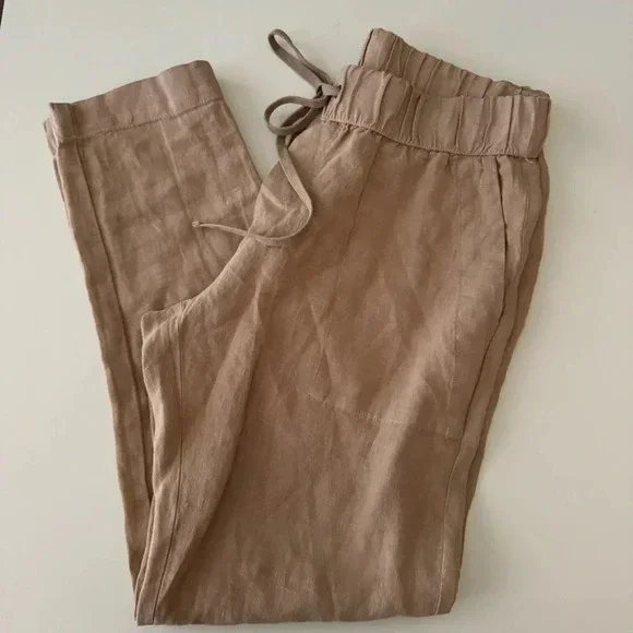 Enzo Costa Easy Pants French Linen Lightweight Summer Women’s size 3 Medium